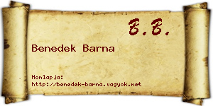 Benedek Barna névjegykártya